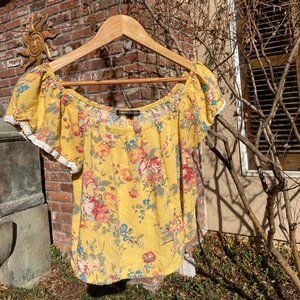 Yellow Off-The-Shoulder Crop Top